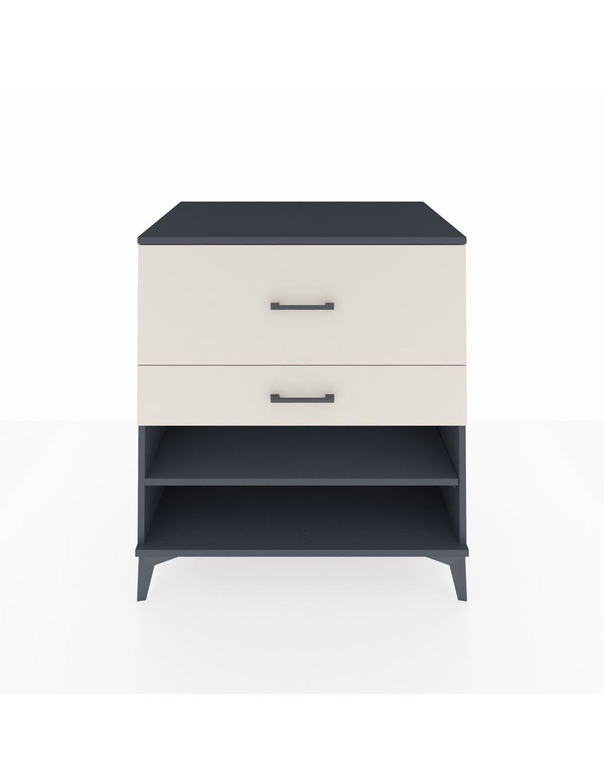 Kronos Şifonyer Tek Raflı 2 Çekmeceli 88x59x96 Antrasit-Aytaşı