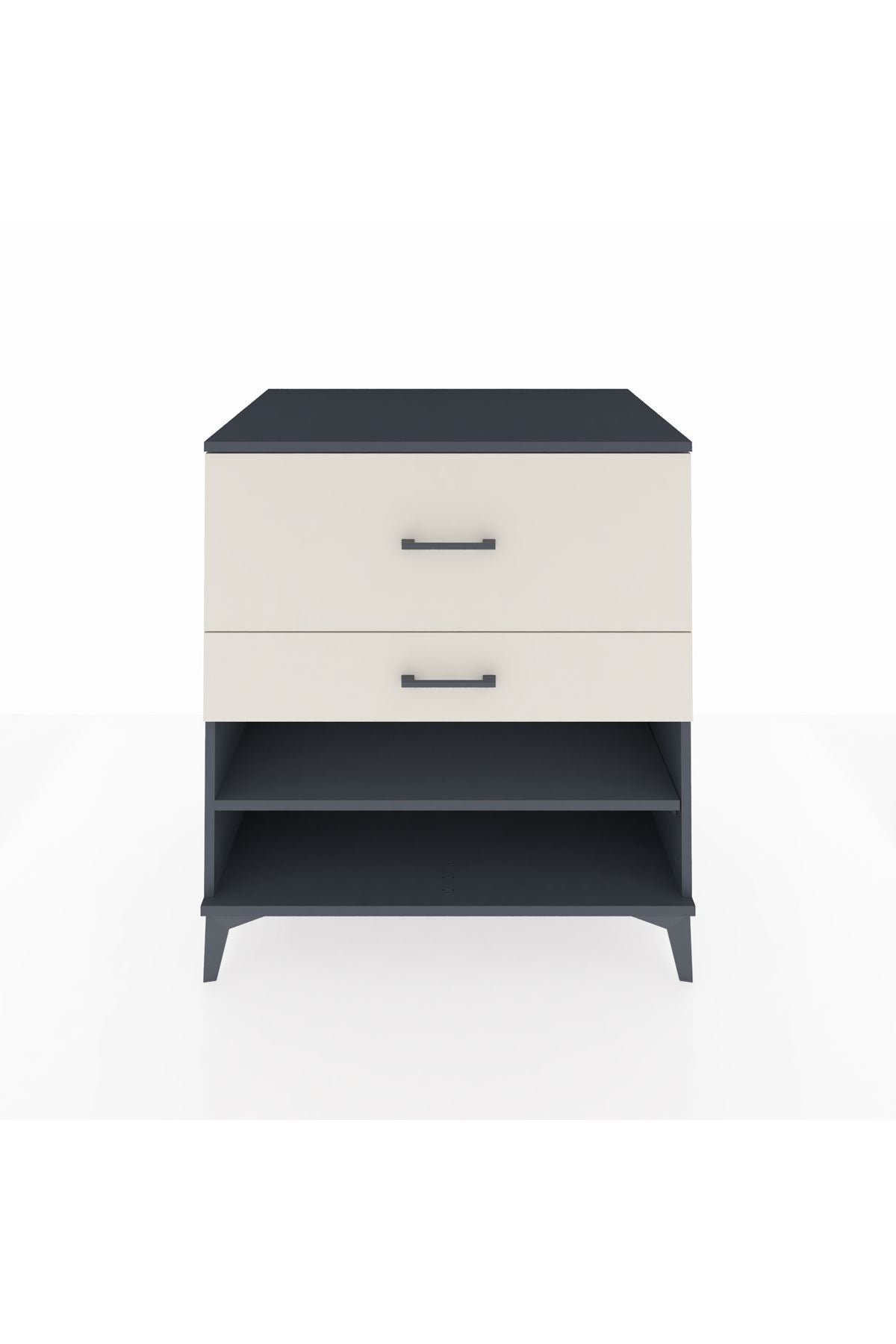 Kronos Şifonyer Tek Raflı 2 Çekmeceli 88x59x96 Antrasit-Aytaşı