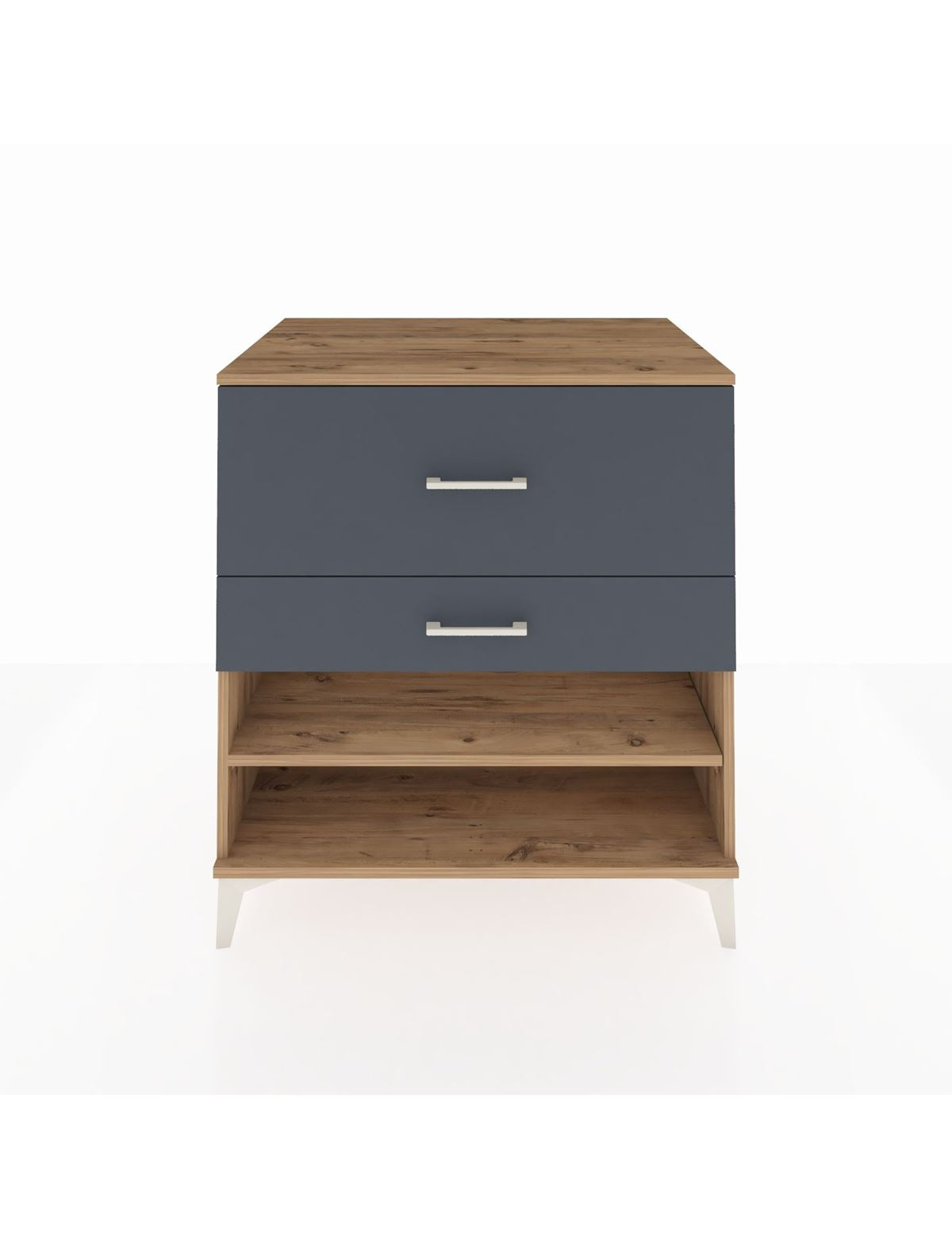 Kronos Şifonyer Tek Raflı 2 Çekmeceli 88x59x96 Çam-Antrasit