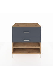 Kronos Şifonyer Tek Raflı 2 Çekmeceli 88x59x96 Çam-Antrasit