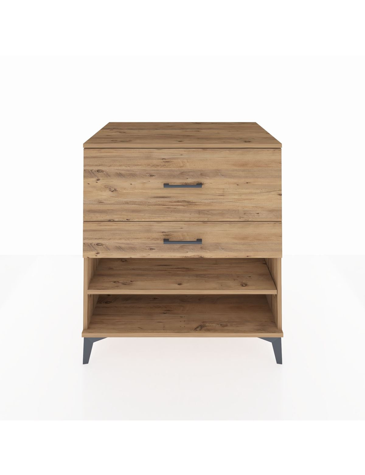 Kronos Şifonyer Tek Raflı 2 Çekmeceli 88x59x96 Çam-Çam