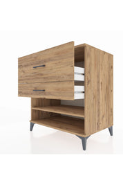 Kronos Şifonyer Tek Raflı 2 Çekmeceli 88x59x96 Çam-Çam