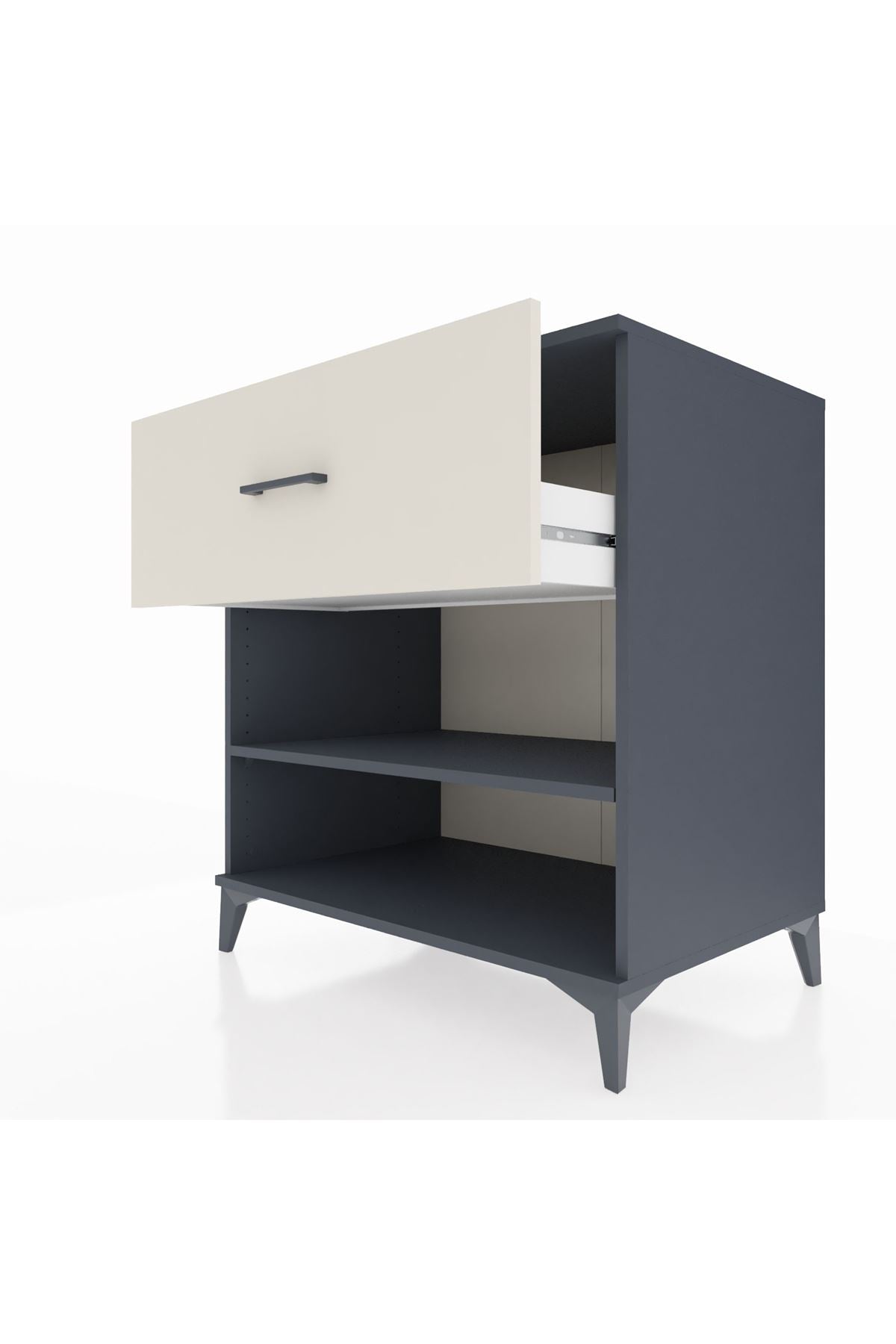 Kronos Şifonyer Tek Raflı Tek Çekmeceli 88x59x96 Antrasit-Aytaşı