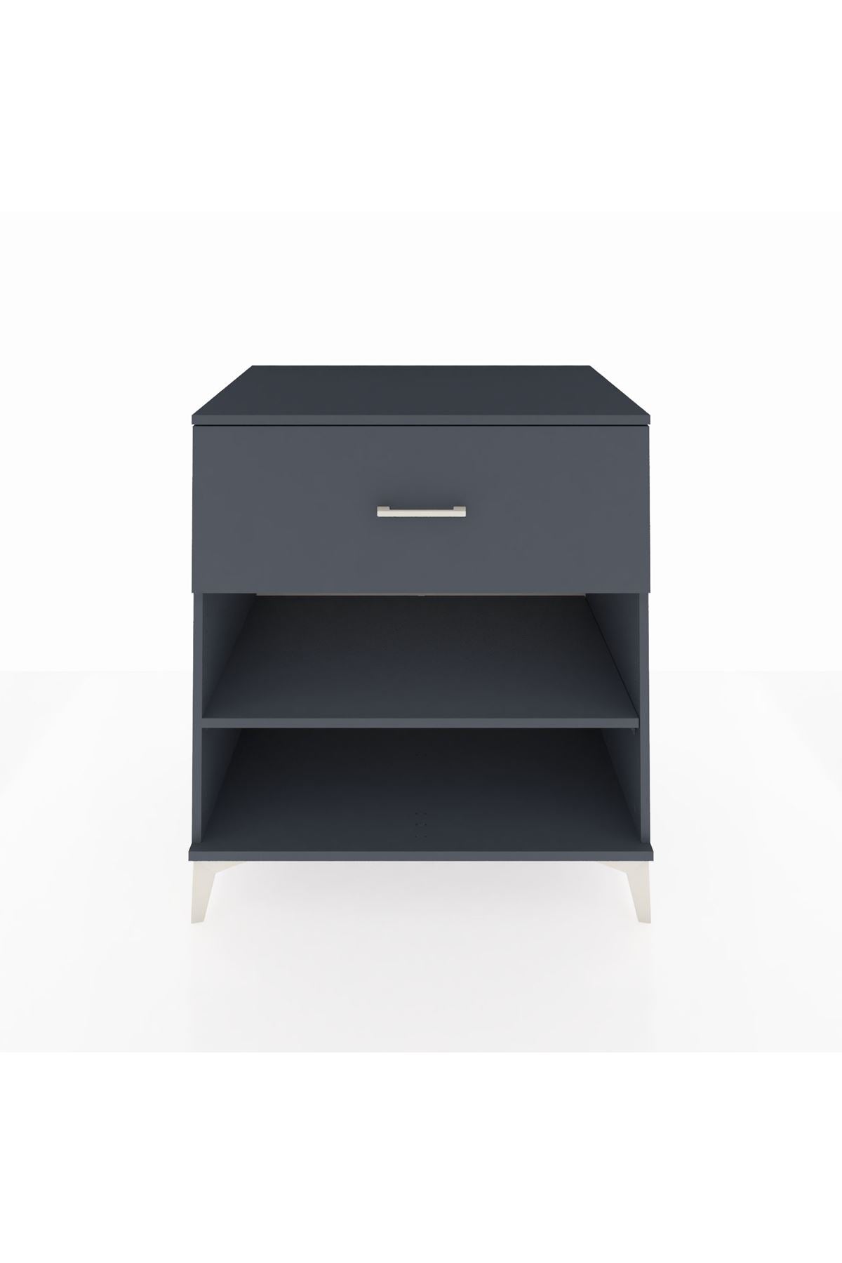 Kronos Şifonyer Tek Raflı Tek Çekmeceli 88x59x96 Antrasit-Antrasit