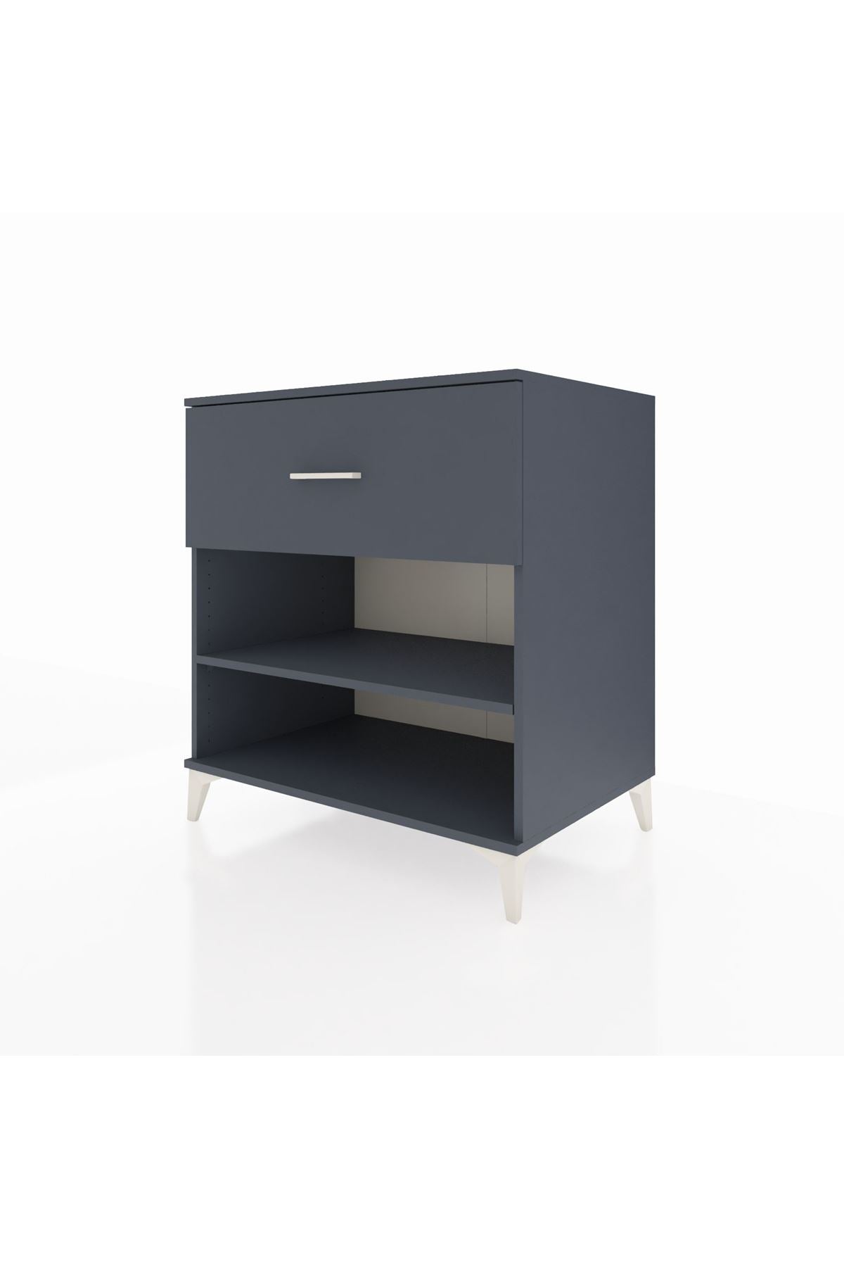 Kronos Şifonyer Tek Raflı Tek Çekmeceli 88x59x96 Antrasit-Antrasit