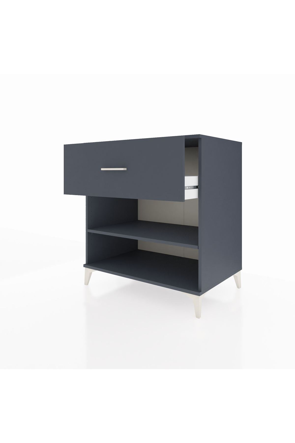 Kronos Şifonyer Tek Raflı Tek Çekmeceli 88x59x96 Antrasit-Antrasit