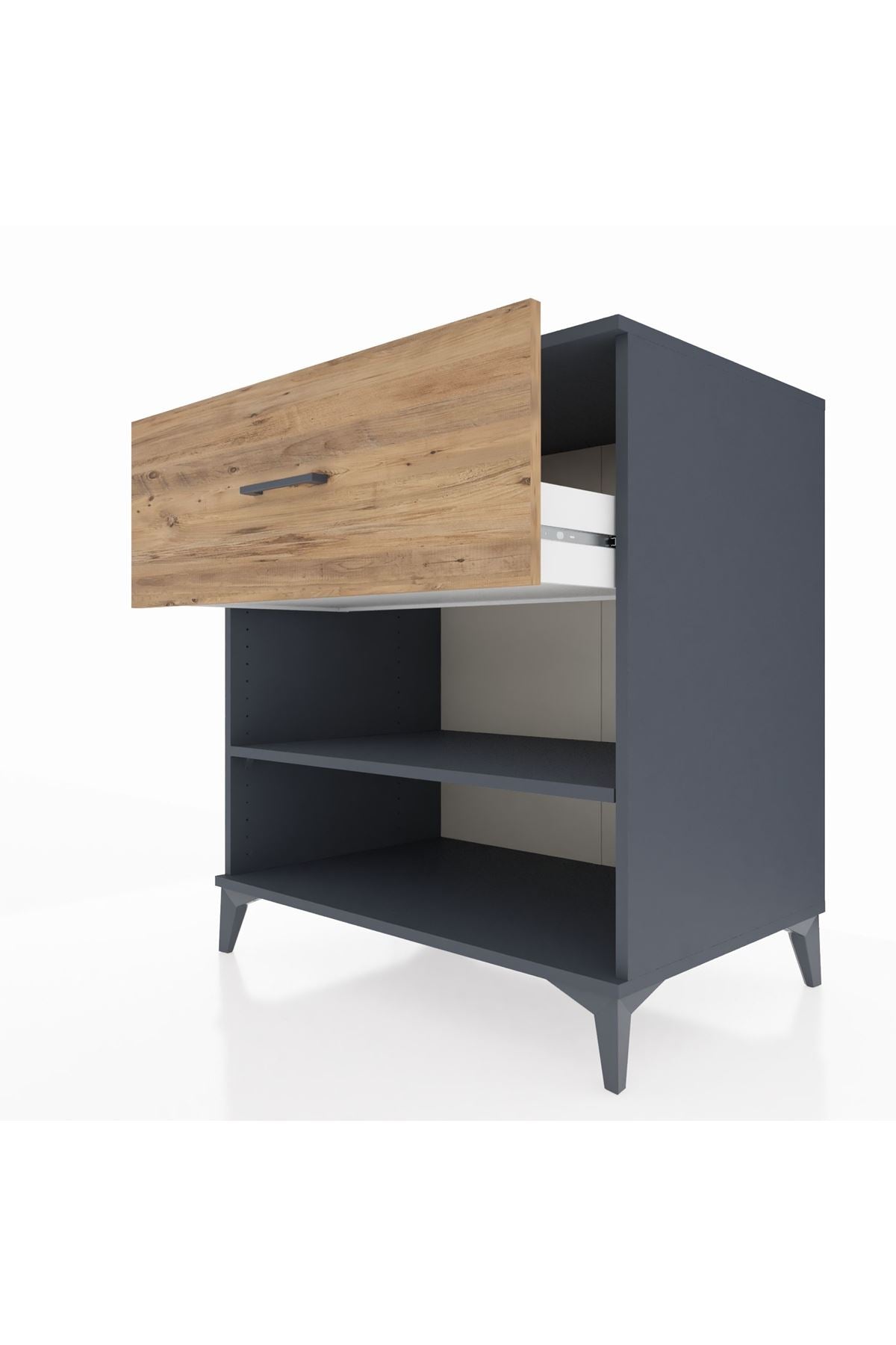 Kronos Şifonyer Tek Raflı Tek Çekmeceli 88x59x96 Antrasit-Çam