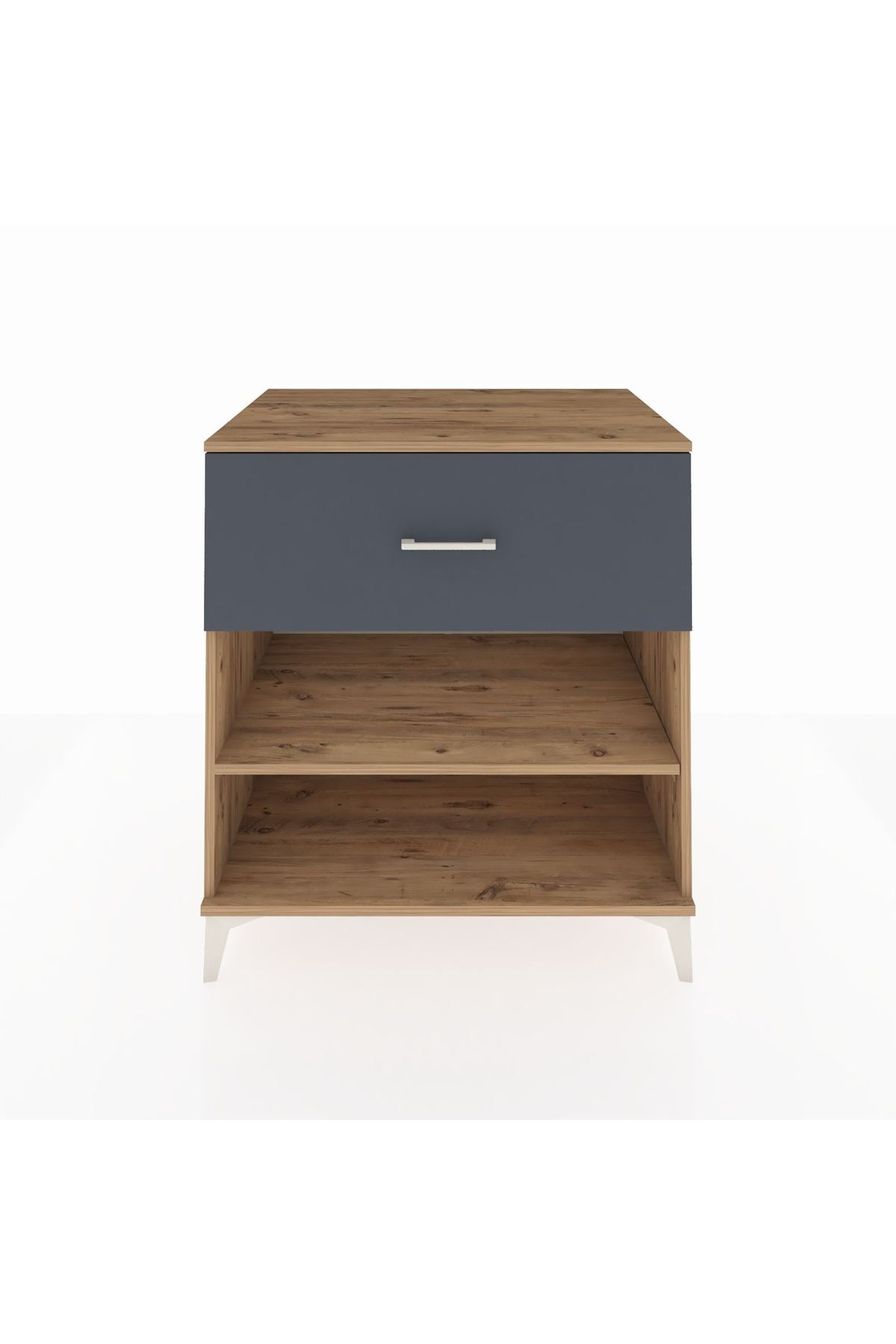 Kronos Şifonyer Tek Raflı Tek Çekmeceli 88x59x96 Çam-Antrasit