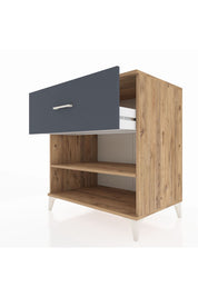 Kronos Şifonyer Tek Raflı Tek Çekmeceli 88x59x96 Çam-Antrasit