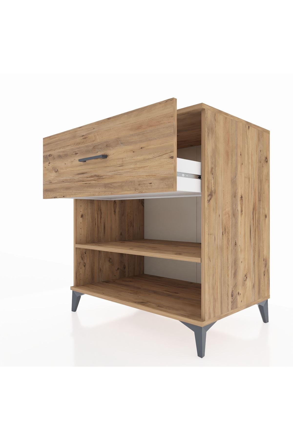 Kronos Şifonyer Tek Raflı Tek Çekmeceli 88x59x96 Çam-Çam