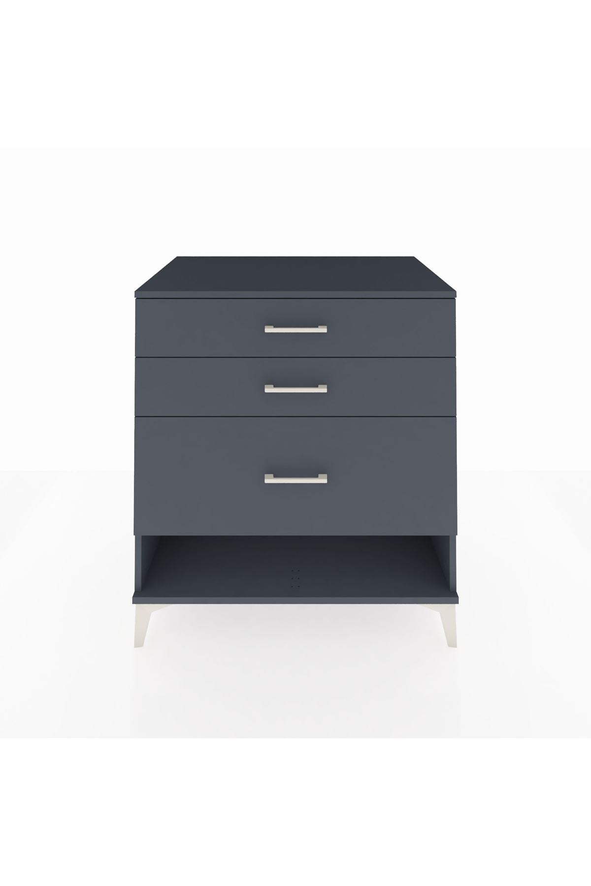 Kronos Şifonyer 3 Çekmeceli 88x59x96 Antrasit-Antrasit