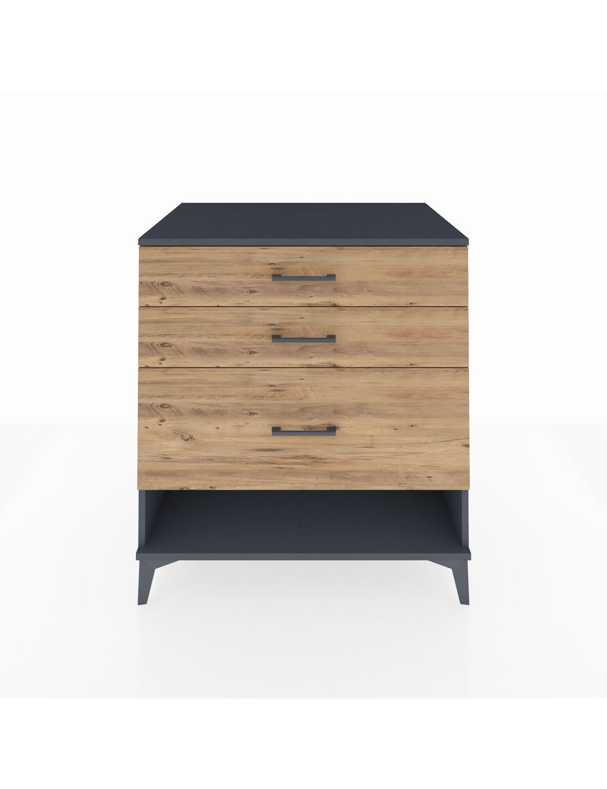 Kronos Şifonyer 3 Çekmeceli 88x59x96 Antrasit-Çam