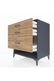 Kronos Şifonyer 3 Çekmeceli 88x59x96 Antrasit-Çam