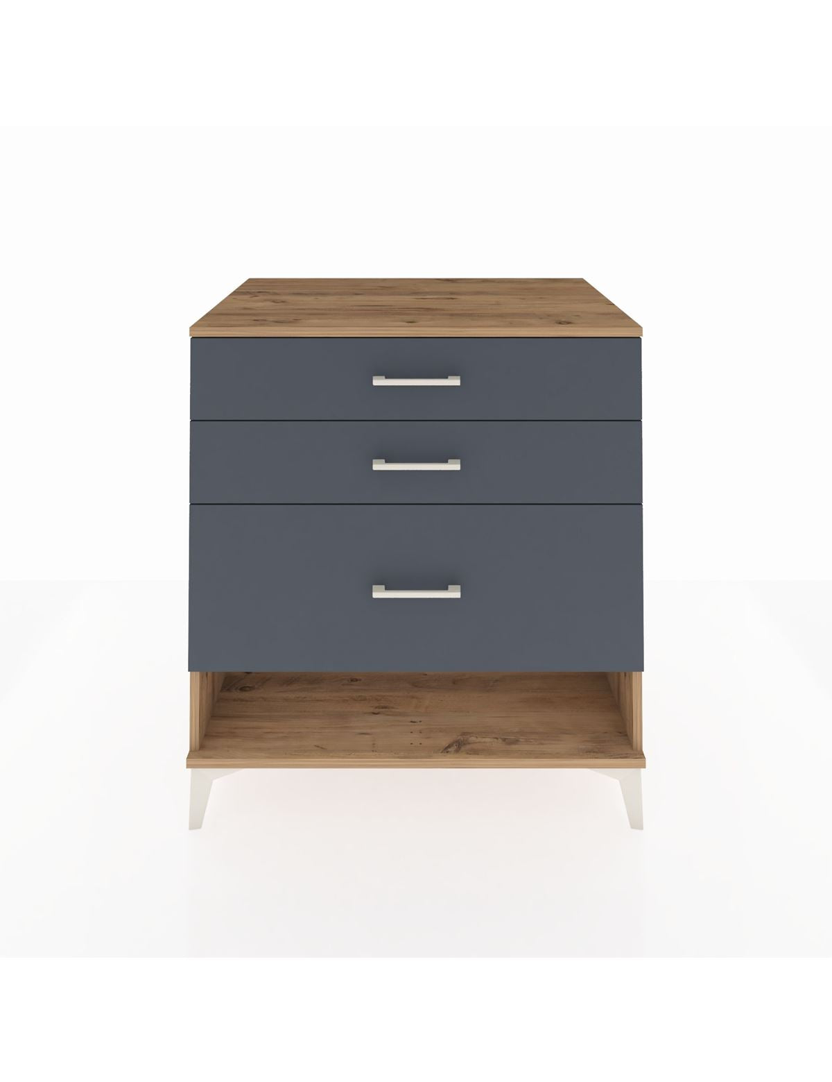 Kronos Şifonyer 3 Çekmeceli 88x59x96 Çam-Antrasit