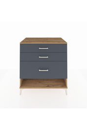 Kronos Şifonyer 3 Çekmeceli 88x59x96 Çam-Antrasit