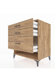 Kronos Şifonyer 3 Çekmeceli 88x59x96 Çam-Çam