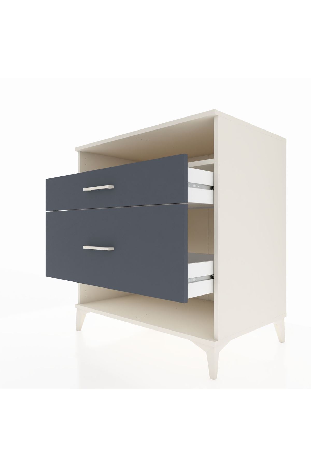 Kronos Şifonyer Tek Raflı 2 Çekmeceli 88x59x96 Aytaşı-Antrasit