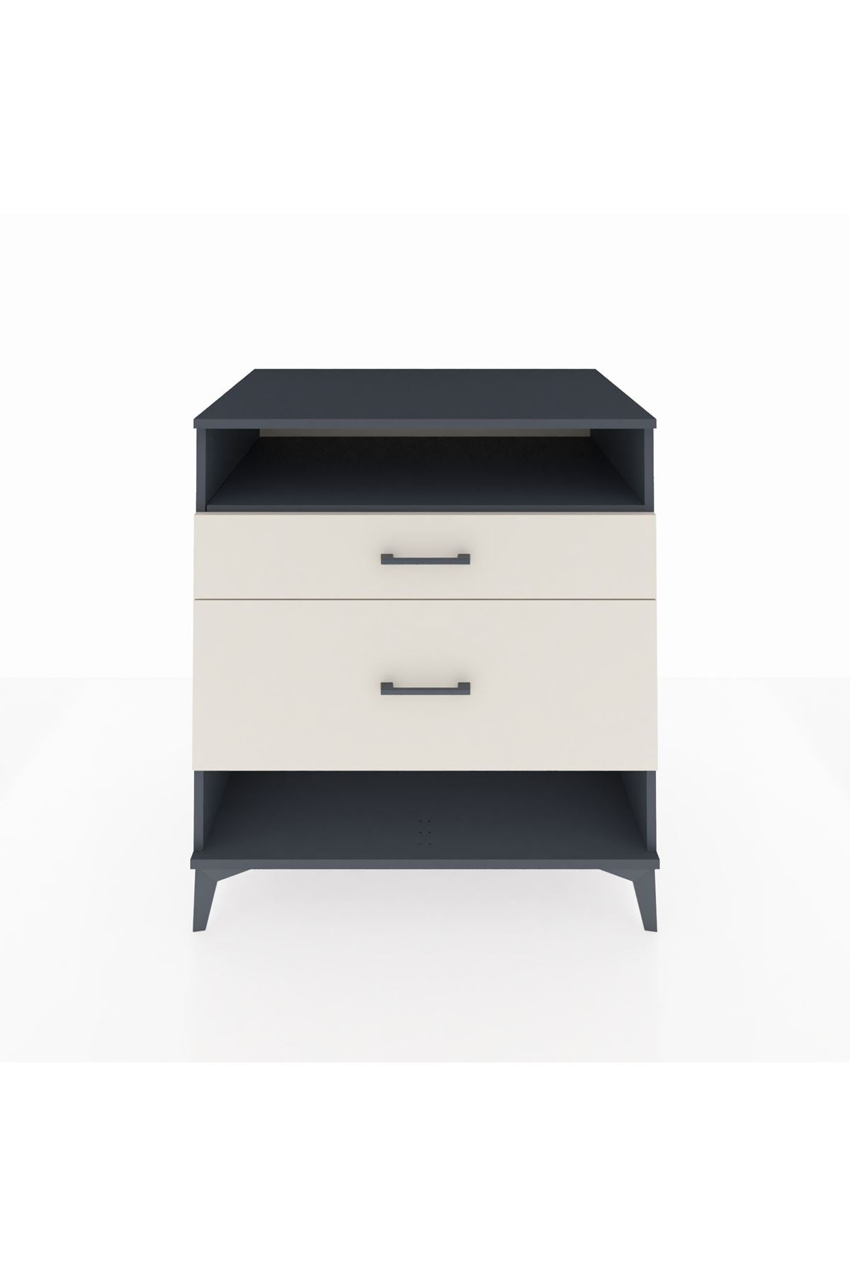 Kronos Şifonyer Tek Raflı 2 Çekmeceli 88x59x96 Antrasit-Aytaşı