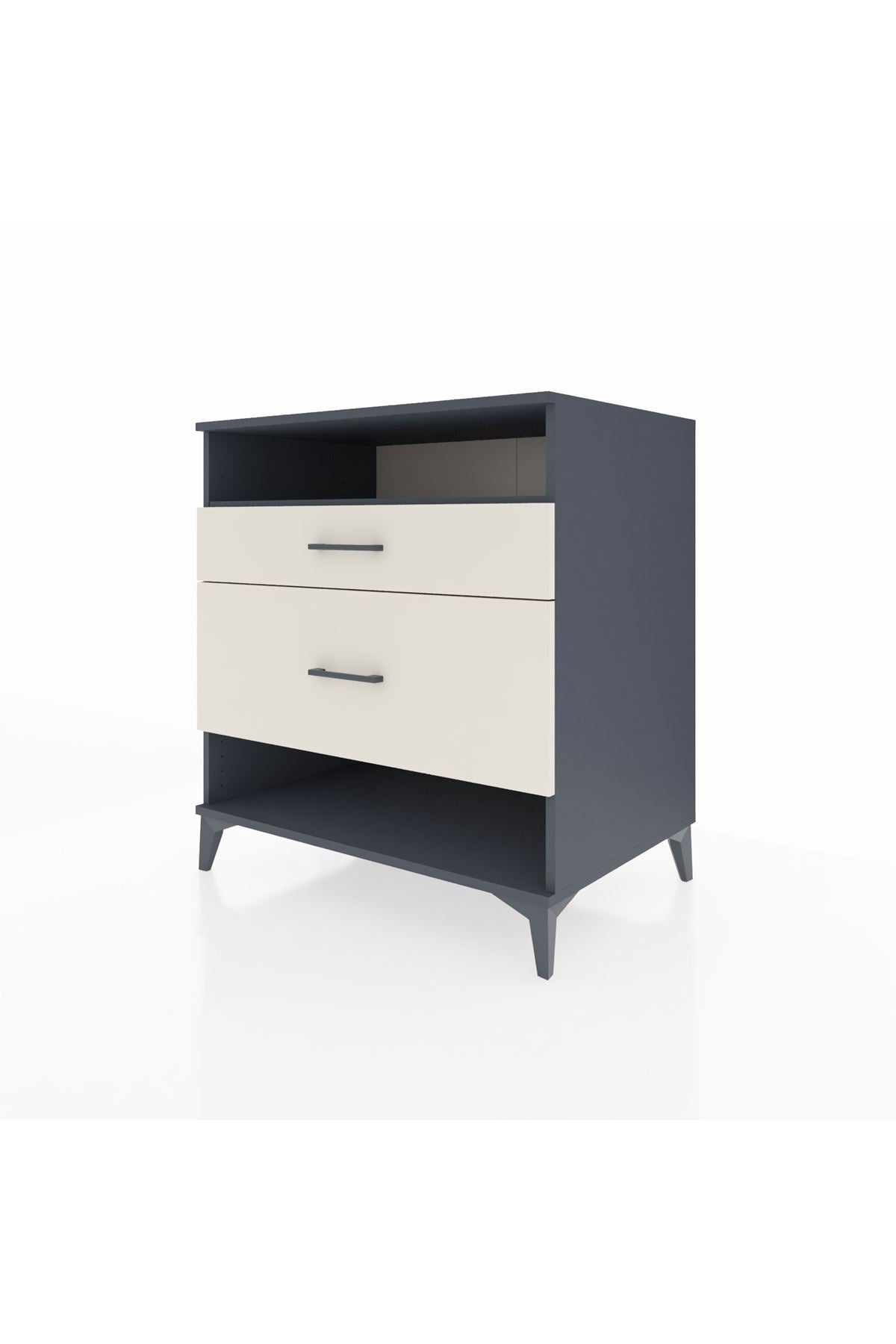 Kronos Şifonyer Tek Raflı 2 Çekmeceli 88x59x96 Antrasit-Aytaşı