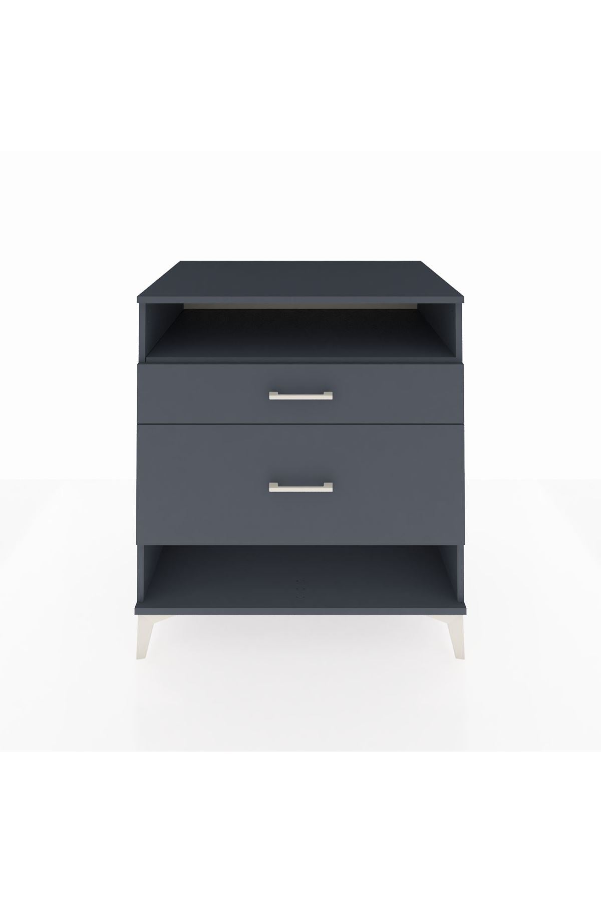 Kronos Şifonyer Tek Raflı 2 Çekmeceli 88x59x96 Antrasit-Antrasit