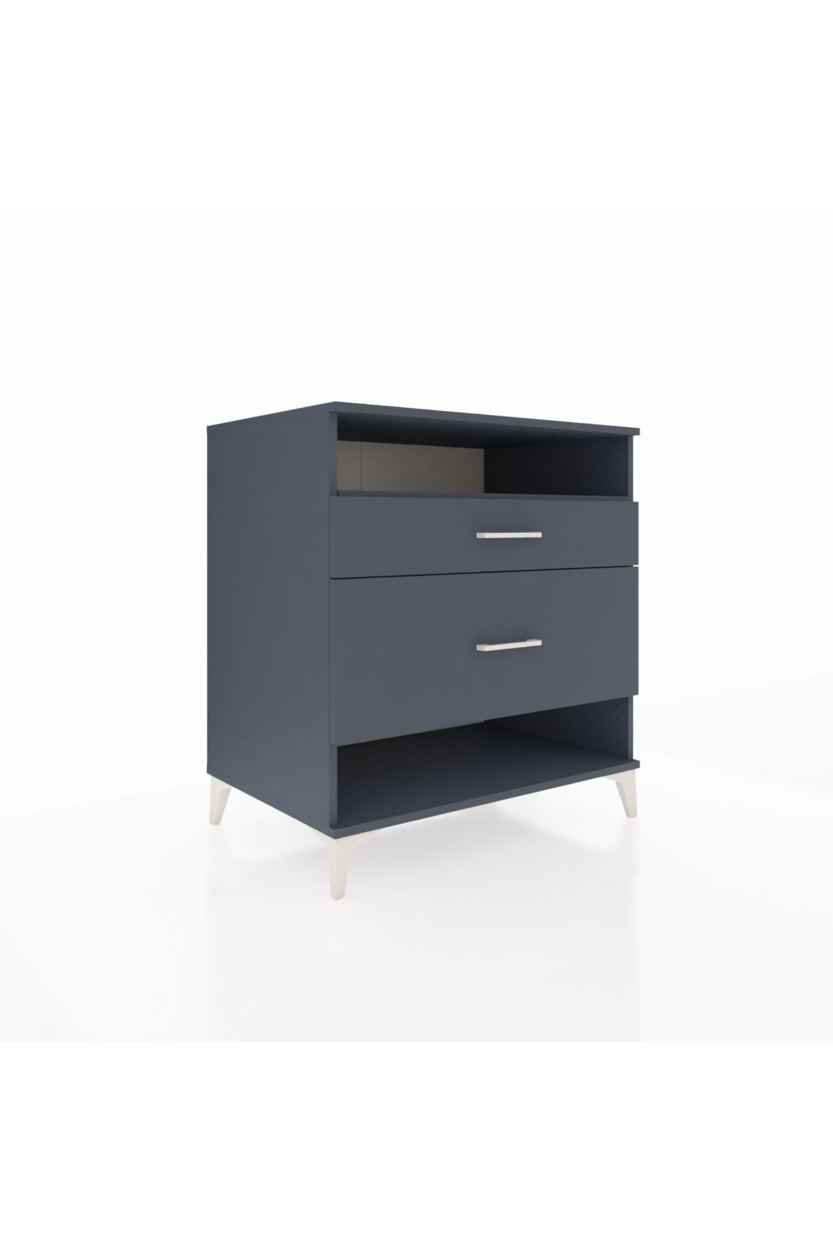 Kronos Şifonyer Tek Raflı 2 Çekmeceli 88x59x96 Antrasit-Antrasit