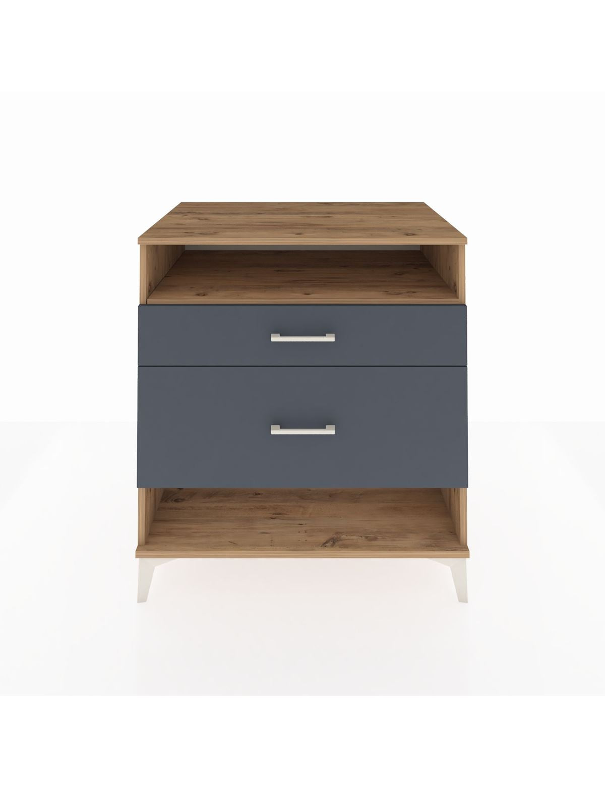 Kronos Şifonyer Tek Raflı 2 Çekmeceli 88x59x96 Çam-Antrasit