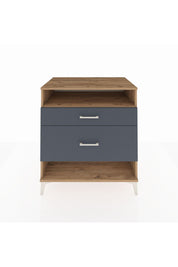 Kronos Şifonyer Tek Raflı 2 Çekmeceli 88x59x96 Çam-Antrasit