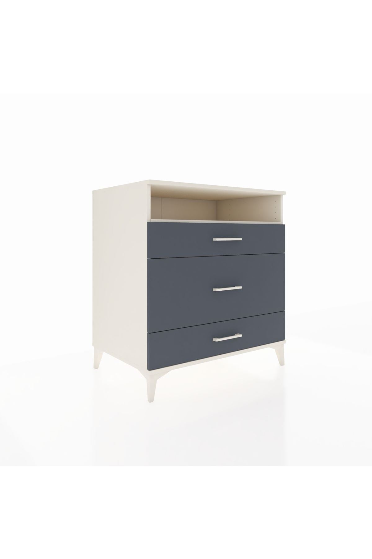 Kronos Şifonyer Tek Raflı 3 Çekmeceli 88x59x96 Aytaşı-Antrasit