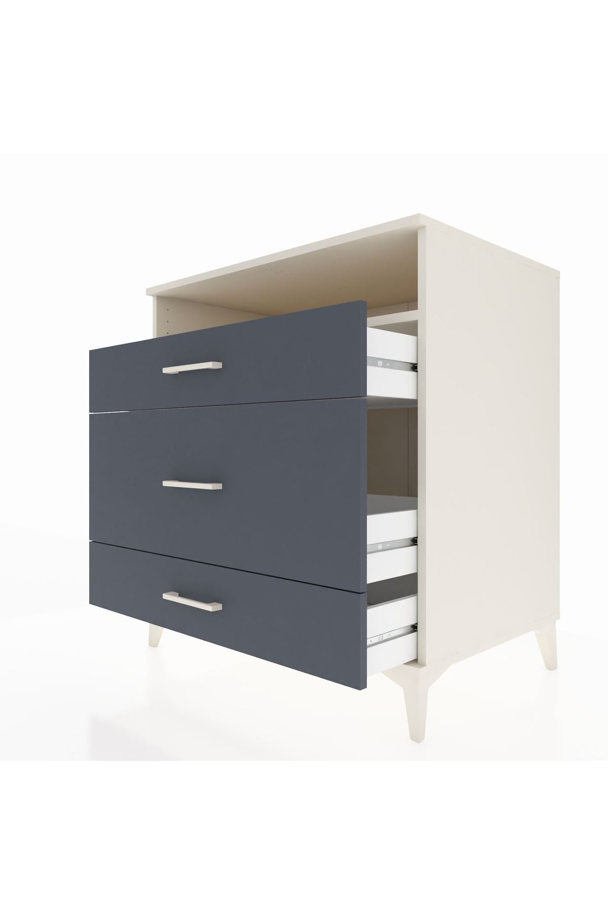 Kronos Şifonyer Tek Raflı 3 Çekmeceli 88x59x96 Aytaşı-Antrasit