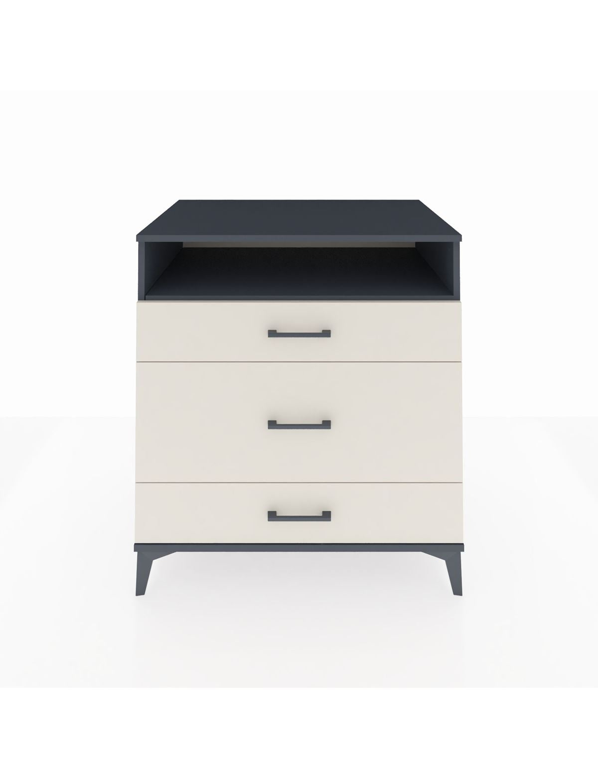 Kronos Şifonyer Tek Raflı 3 Çekmeceli 88x59x96 Antrasit-Aytaşı