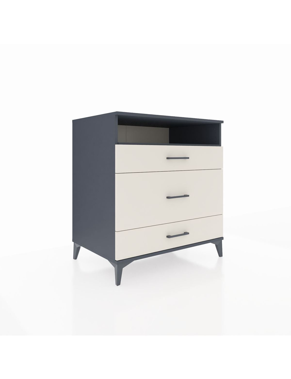 Kronos Şifonyer Tek Raflı 3 Çekmeceli 88x59x96 Antrasit-Aytaşı