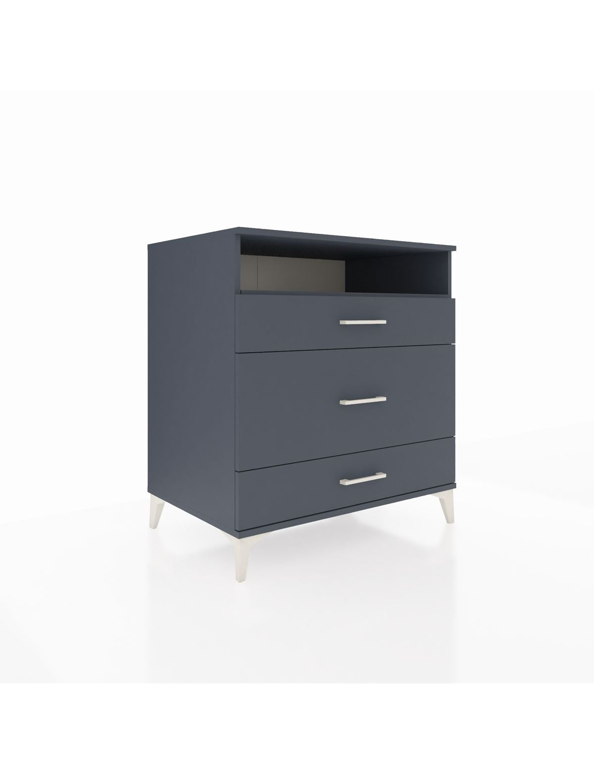 Kronos Şifonyer Tek Raflı 3 Çekmeceli 88x59x96 Antrasit-Antrasit