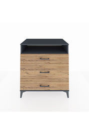 Kronos Şifonyer Tek Raflı 3 Çekmeceli 88x59x96 Antrasit-Çam