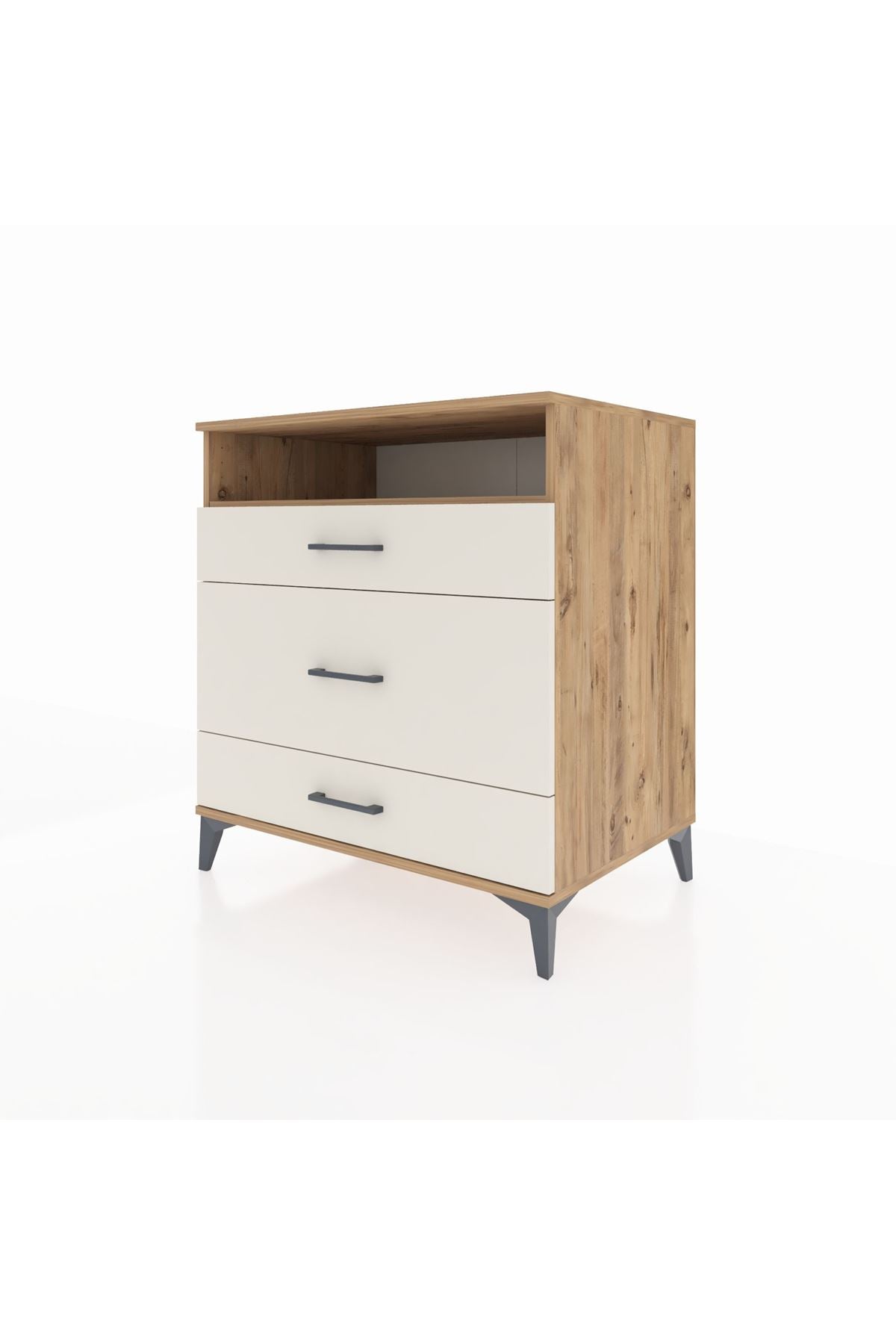 Kronos Şifonyer Tek Raflı 3 Çekmeceli 88x59x96 Çam-Aytaşı