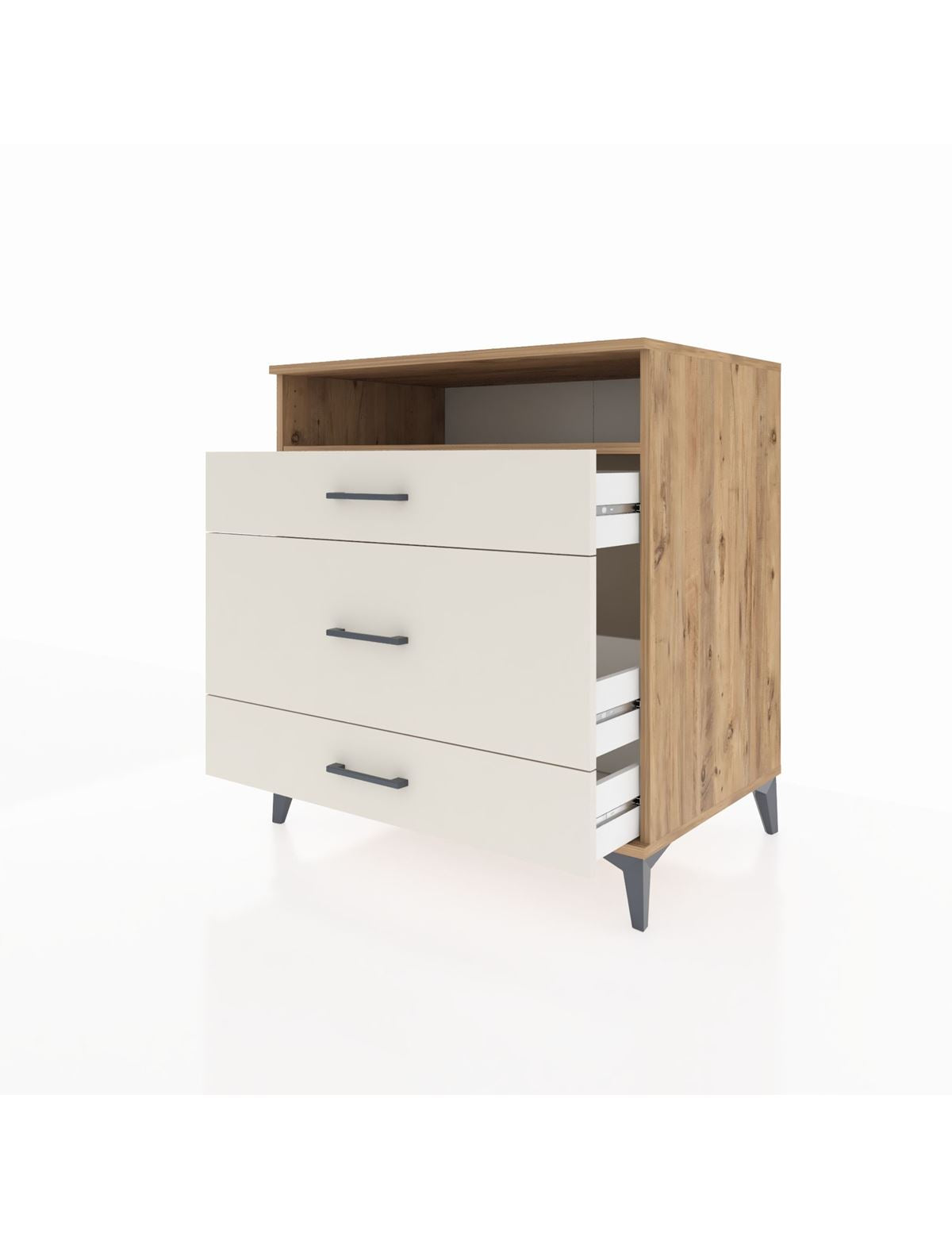 Kronos Şifonyer Tek Raflı 3 Çekmeceli 88x59x96 - S70M020V7C