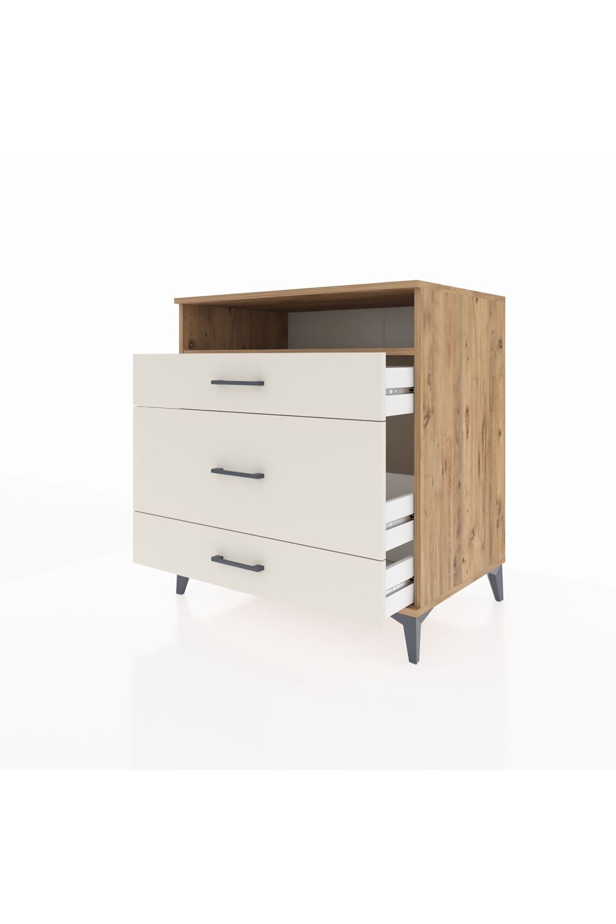 Kronos Şifonyer Tek Raflı 3 Çekmeceli 88x59x96 Çam-Aytaşı