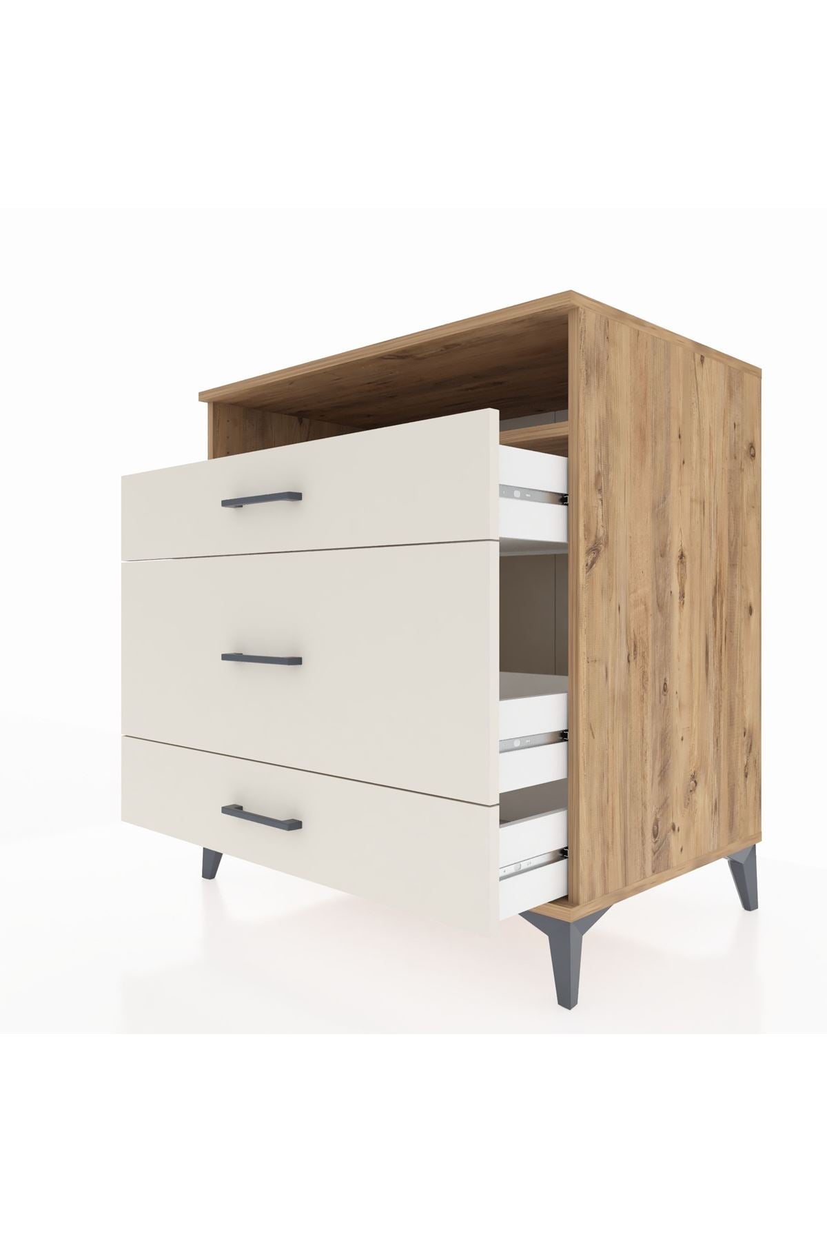 Kronos Şifonyer Tek Raflı 3 Çekmeceli 88x59x96 Çam-Aytaşı