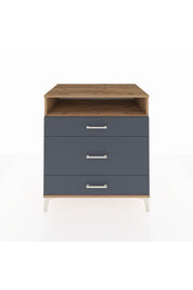 Kronos Şifonyer Tek Raflı 3 Çekmeceli 88x59x96 Çam-Antrasit