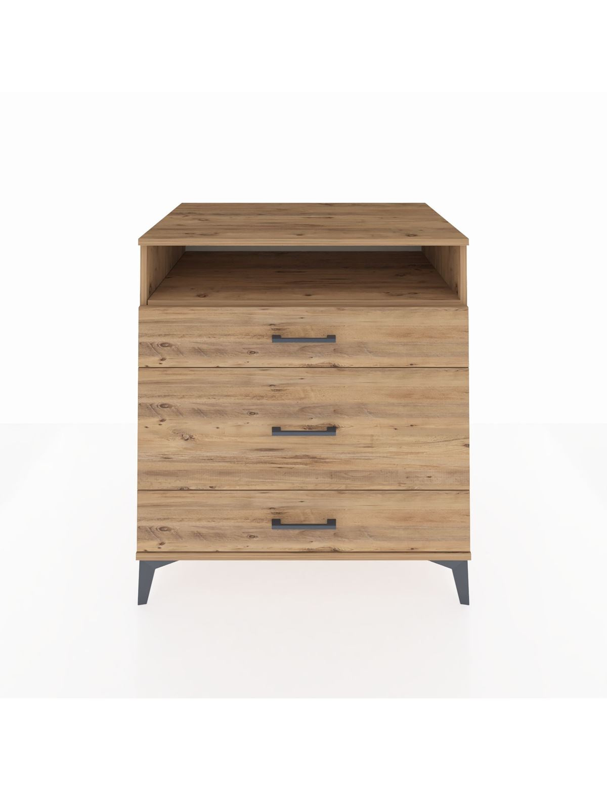 Kronos Şifonyer Tek Raflı 3 Çekmeceli 88x59x96 Çam-Çam