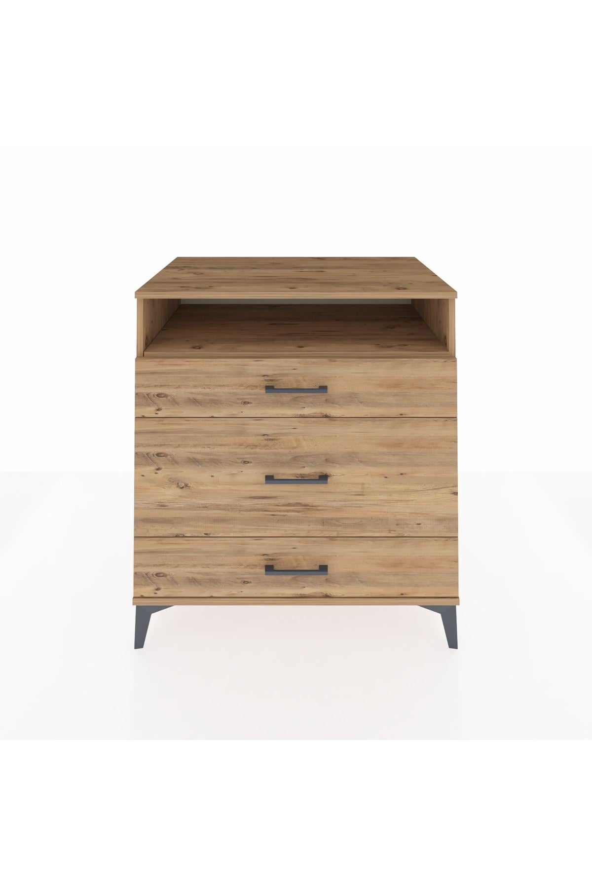 Kronos Şifonyer Tek Raflı 3 Çekmeceli 88x59x96 Çam-Çam