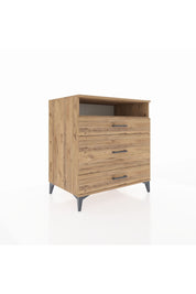 Kronos Şifonyer Tek Raflı 3 Çekmeceli 88x59x96 Çam-Çam