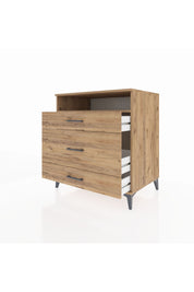 Kronos Şifonyer Tek Raflı 3 Çekmeceli 88x59x96 Çam-Çam