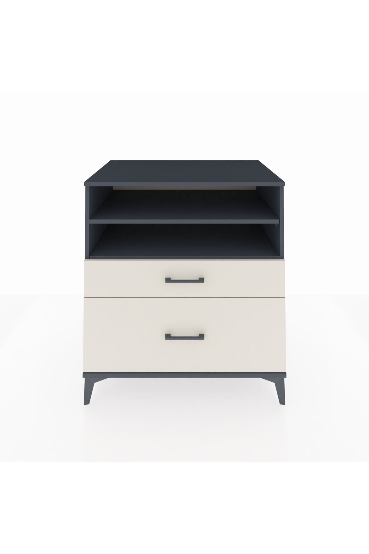 Kronos Şifonyer 2 Raflı 2 Çekmeceli 88x59x96 Antrasit-Aytaşı