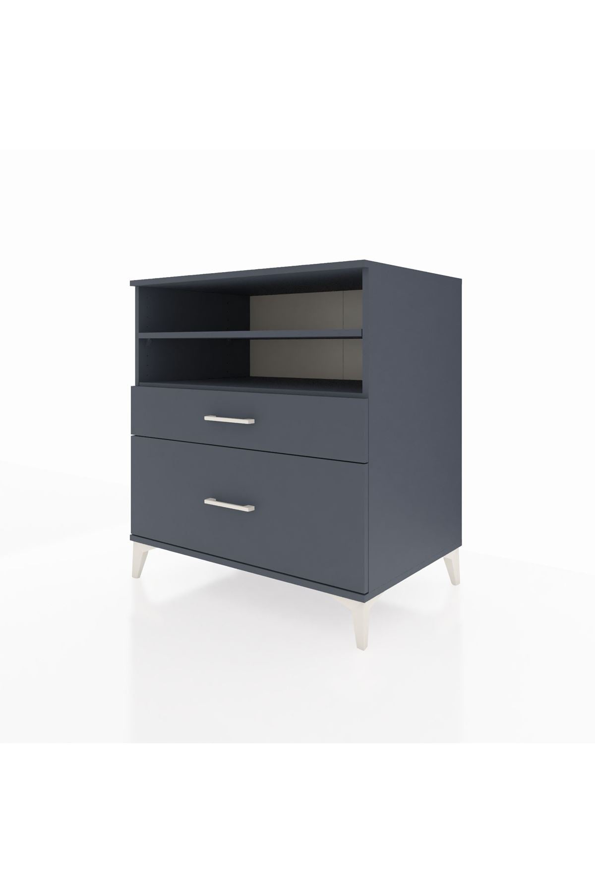 Kronos Şifonyer 2 Raflı 2 Çekmeceli 88x59x96 Antrasit-Antrasit