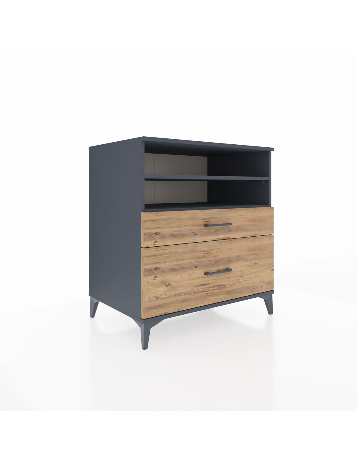 Kronos Şifonyer 2 Raflı 2 Çekmeceli 88x59x96 Antrasit-Çam