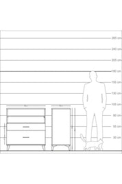 Kronos Şifonyer 2 Raflı 2 Çekmeceli 88x59x96 Antrasit-Çam