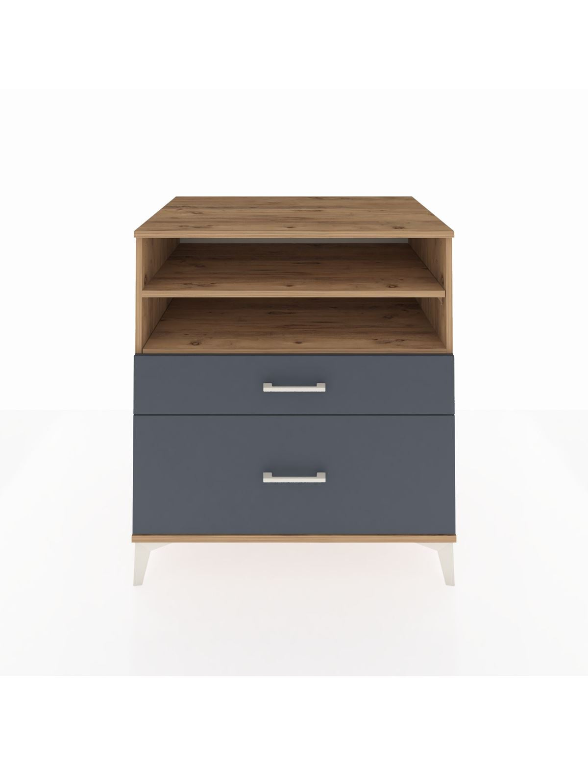 Kronos Şifonyer 2 Raflı 2 Çekmeceli 88x59x96 Çam-Antrasit