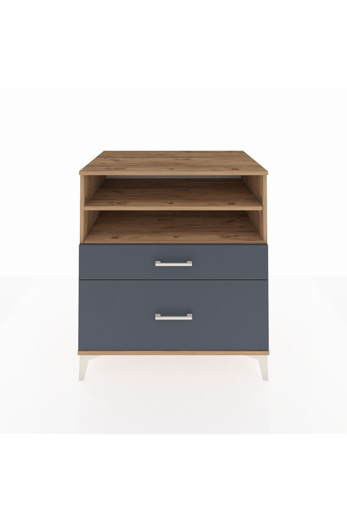 Kronos Şifonyer 2 Raflı 2 Çekmeceli 88x59x96 Çam-Antrasit