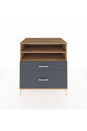 Kronos Şifonyer 2 Raflı 2 Çekmeceli 88x59x96 Çam-Antrasit