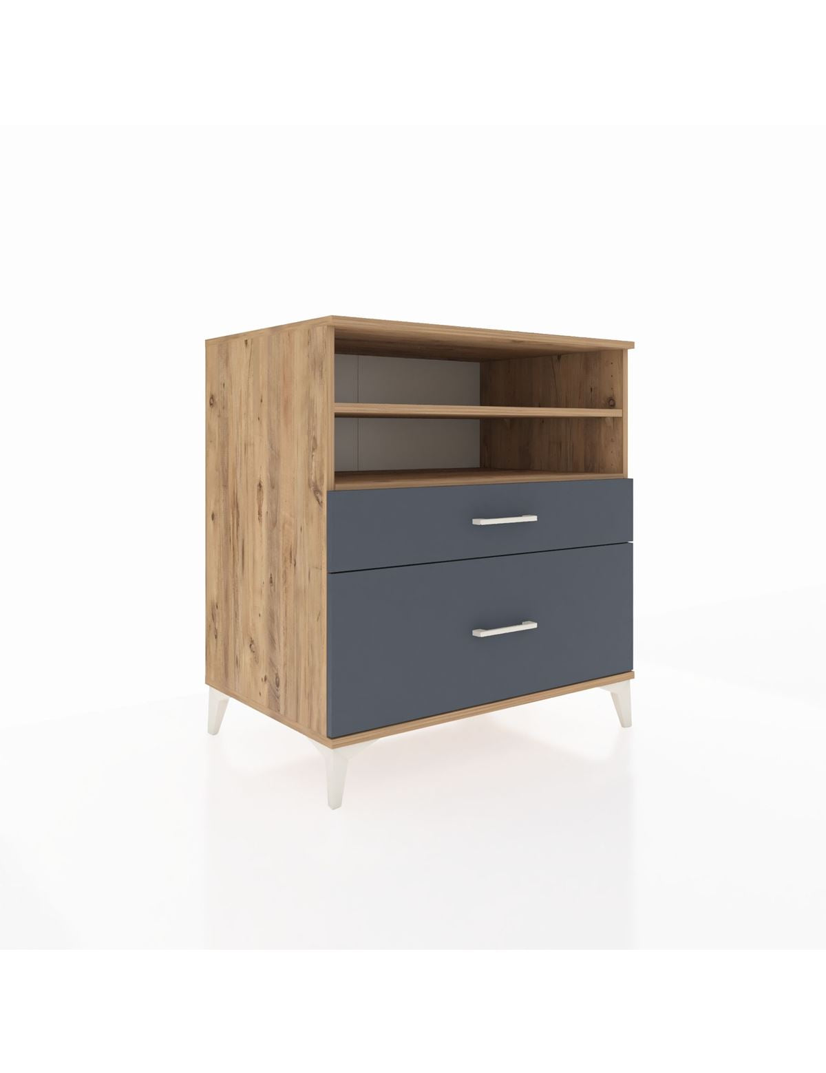 Kronos Şifonyer 2 Raflı 2 Çekmeceli 88x59x96 Çam-Antrasit